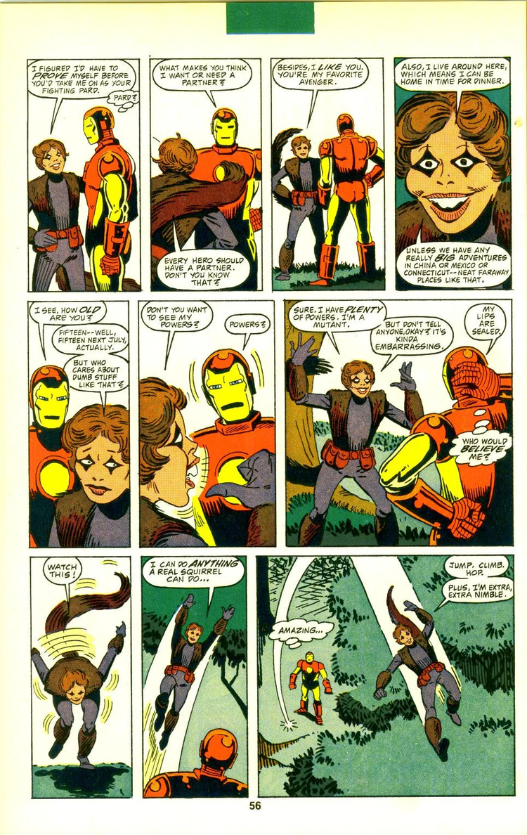 Marvel comics image Squirrel Girl meeting Iron Man