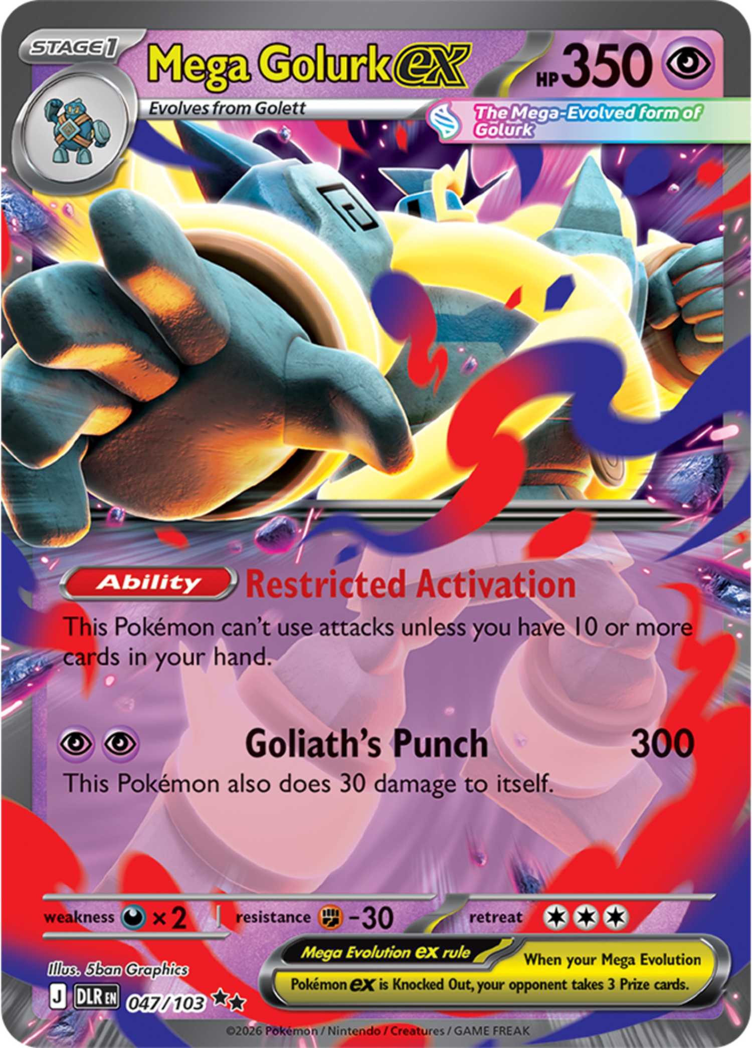 Mega Golurk from Pokemon TCG Delta Reign