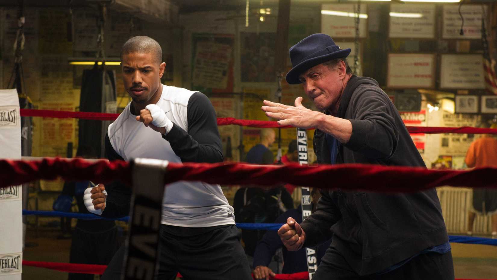 Michael B Jordan and Sylvester Stallone in Creed