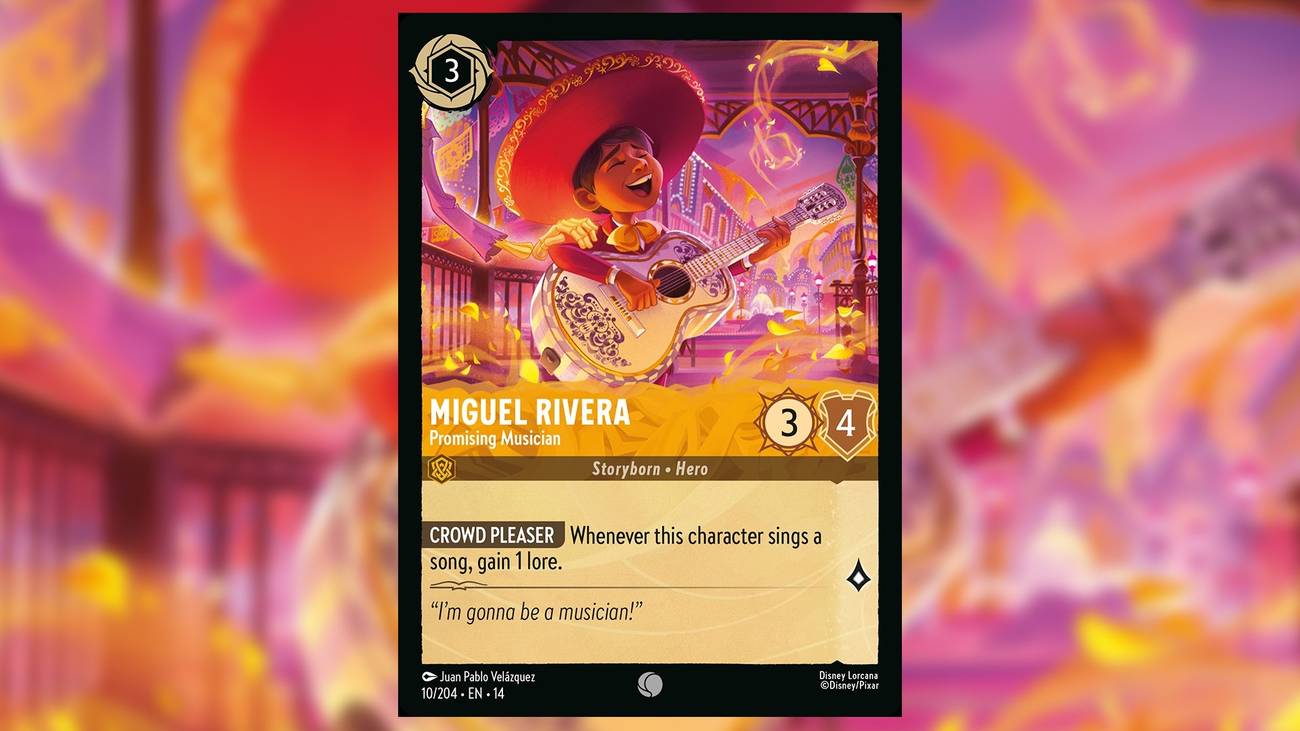 Miguel Riviera Promising Musician Disney Lorcana card from Hyperia City cover art