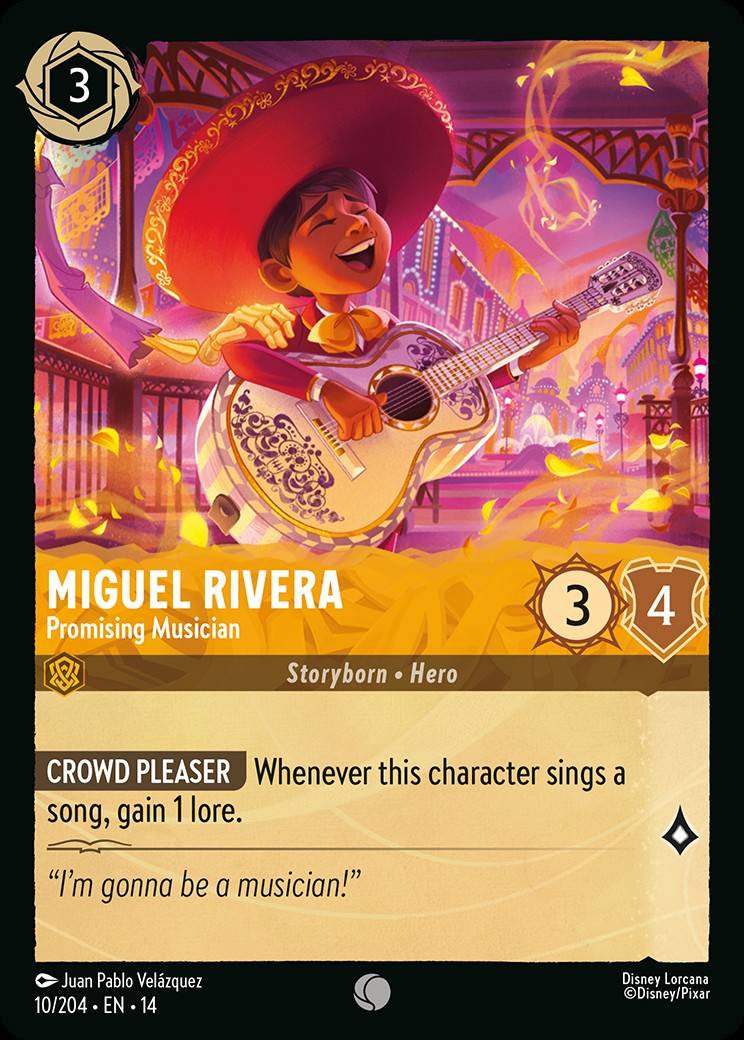 Miguel Riviera Promising Musician Disney Lorcana card from Hyperia City