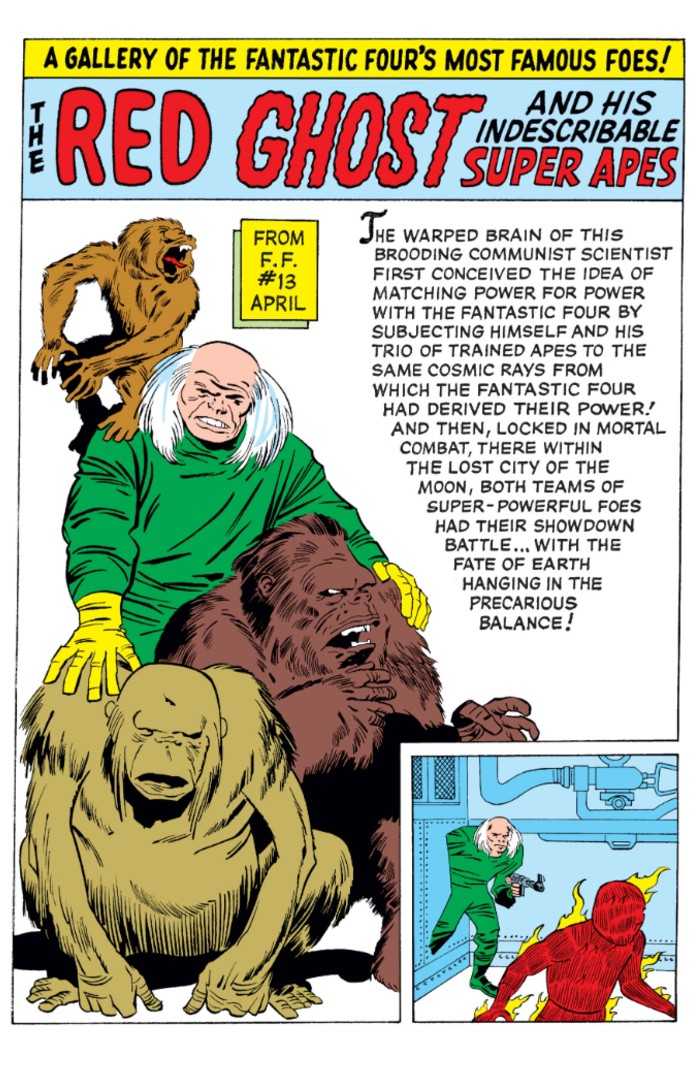 A page from Fantastic Four Annual #1 showing Red Ghost and his Super-Apes.