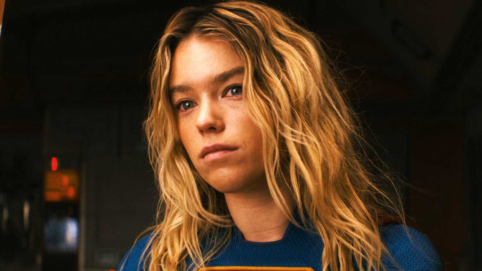 Milly Alcock as Kara Zor-El looking out her ship in Supergirl