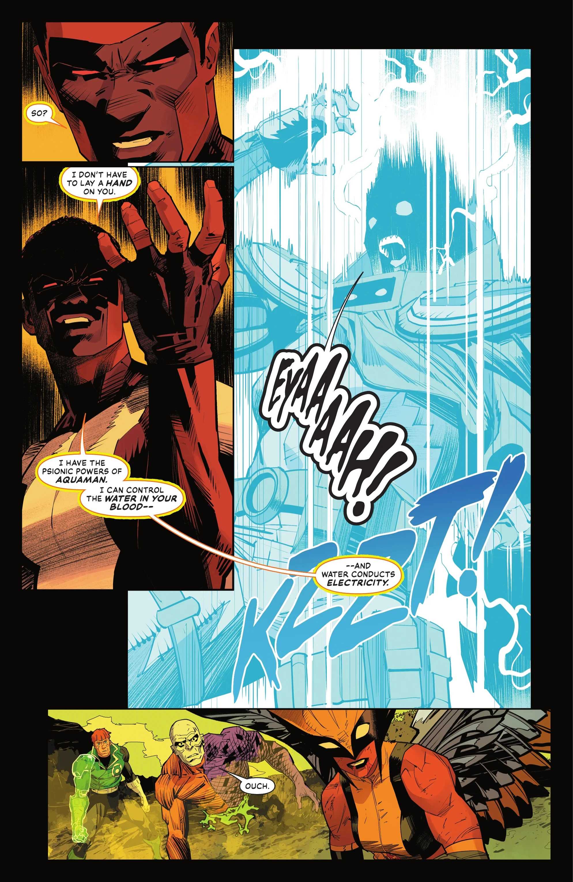 Mister Terrific kills an enemy with water in Justice League Unlimited #23