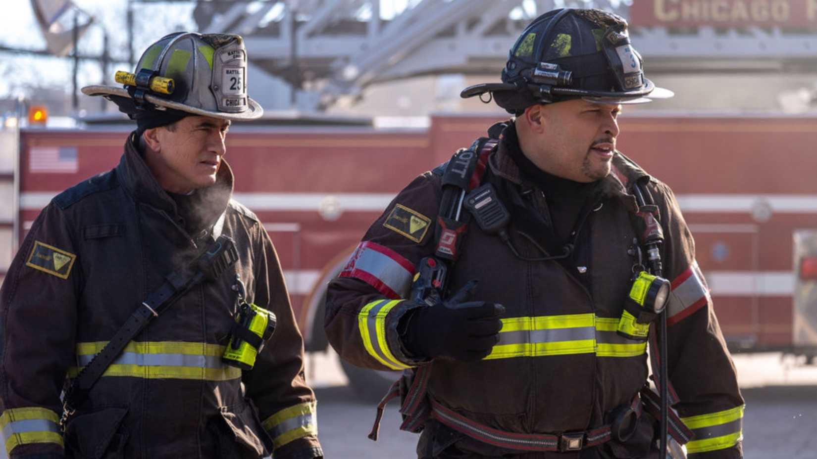Pascal and Cruz suited up for a fire in Chicago Fire season 14