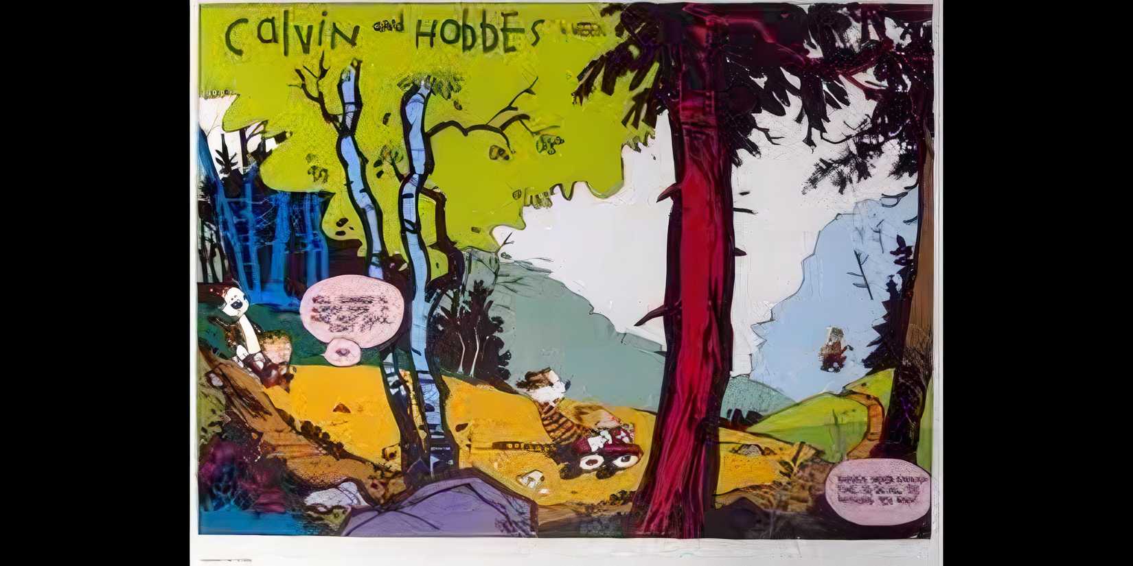 Calvin and Hobbes During Sled Rides