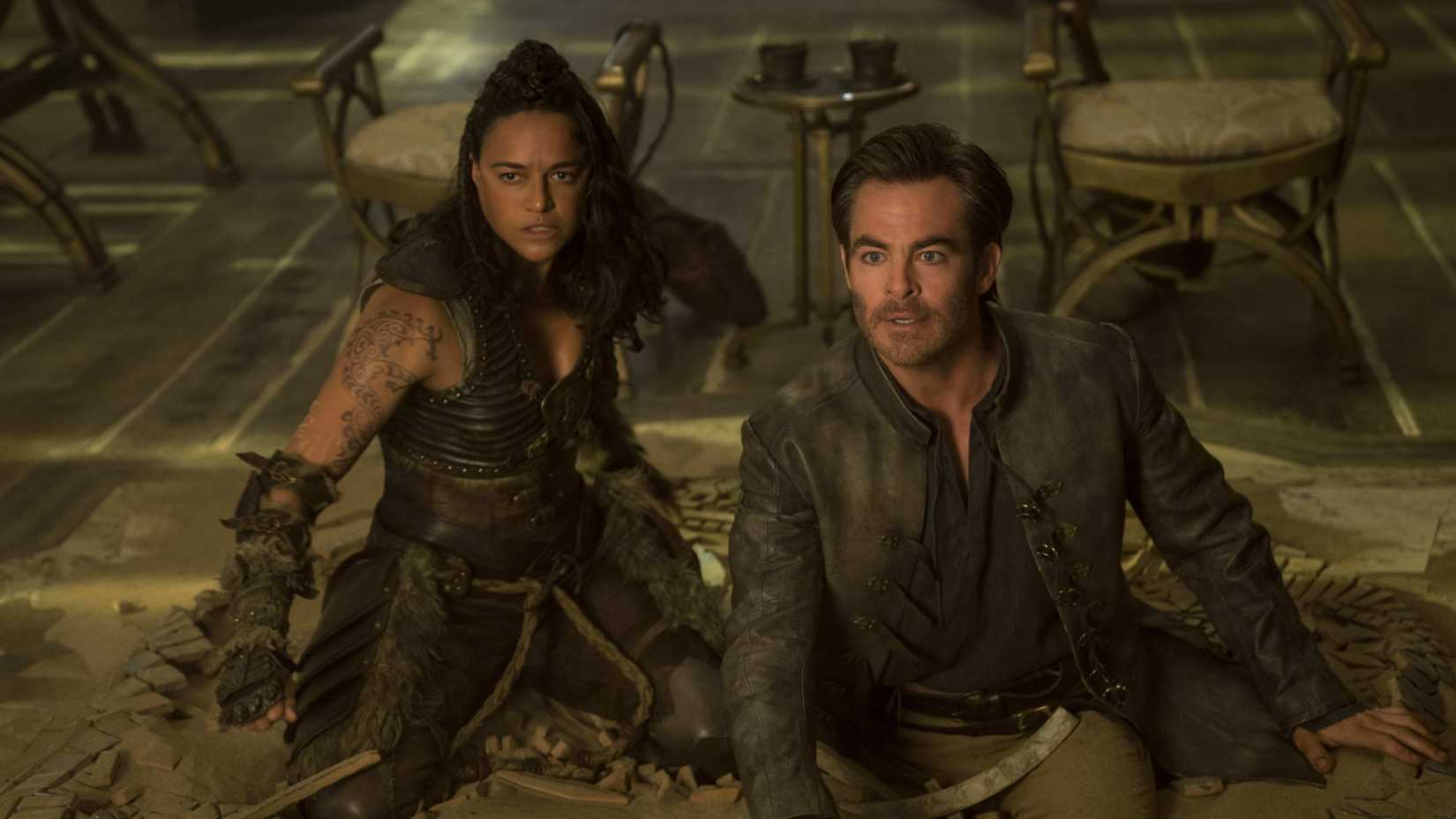 Michelle Rodriguez and Chris Pine in Dungeons & Dragons: Honor Among Thieves
