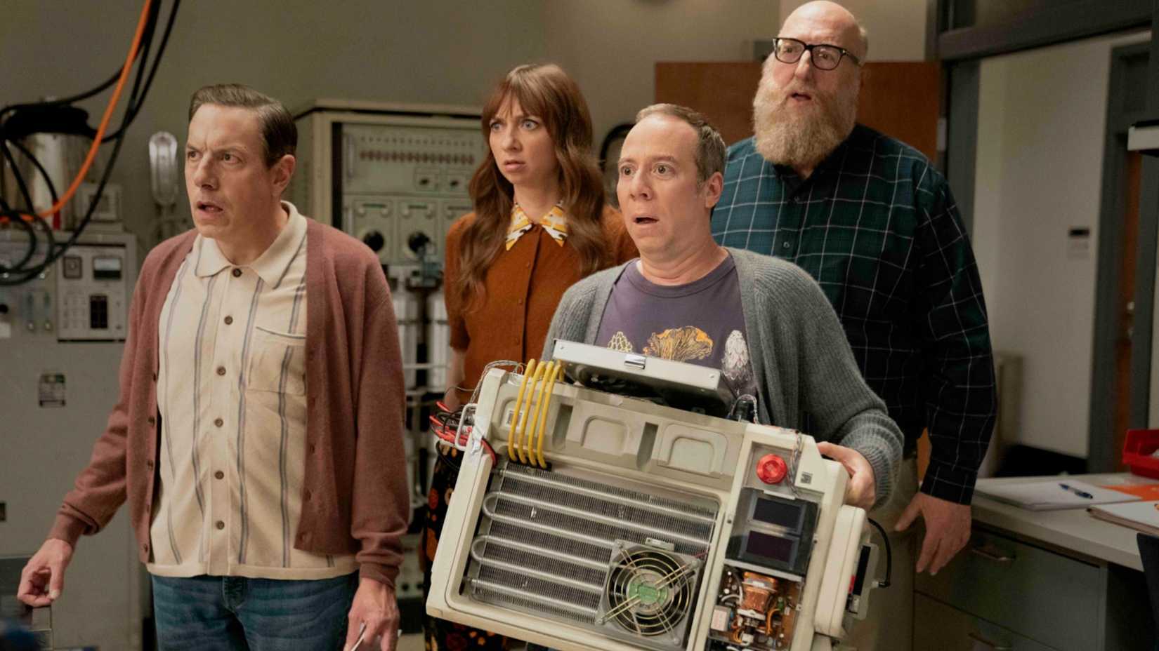Stuart and friends looking alarmed in HBO Max's Stuart Fails To Save The Universe