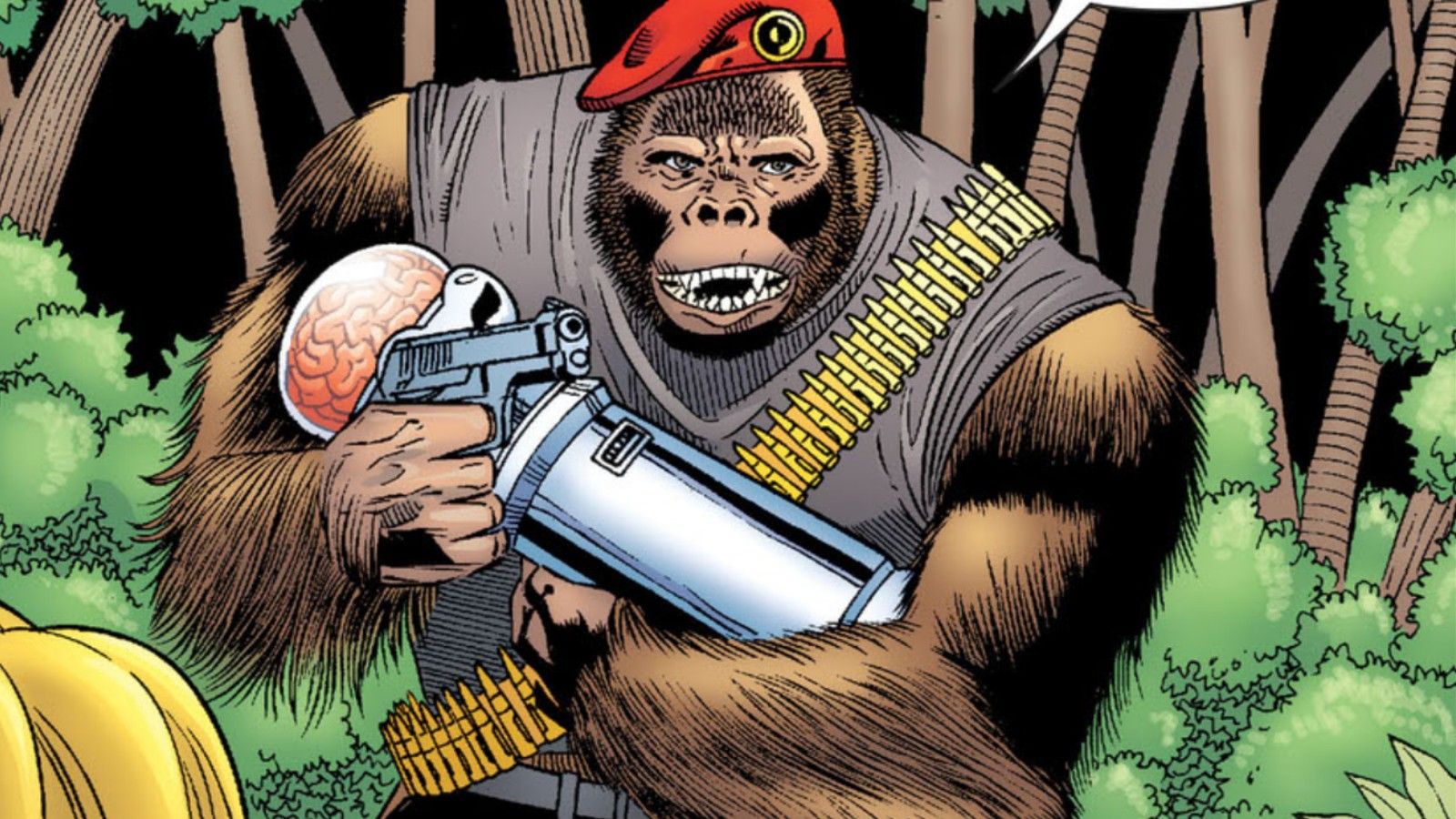 Monsieur Mallah holding The Brain.