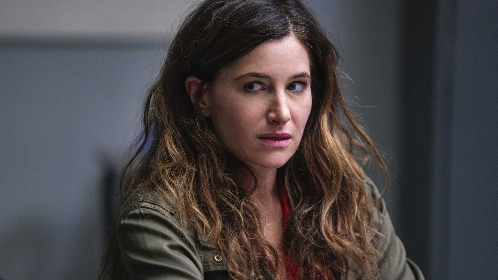 Kathryn Hahn as Eve Fletcher looking annoyed in Mrs. Fletcher.