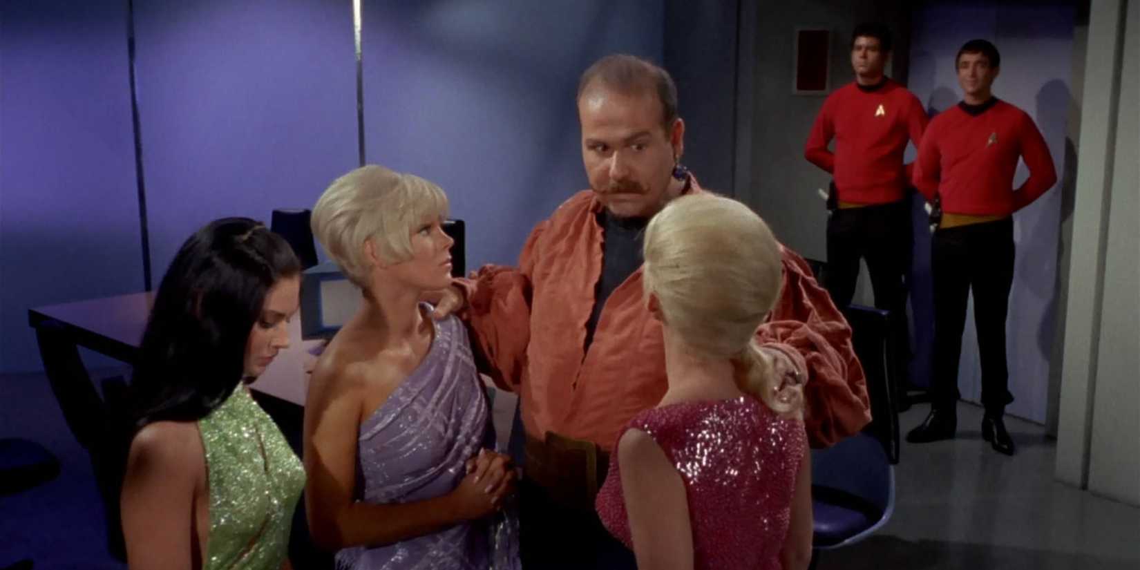 Mudd and the brides he's transporting in Star Trek