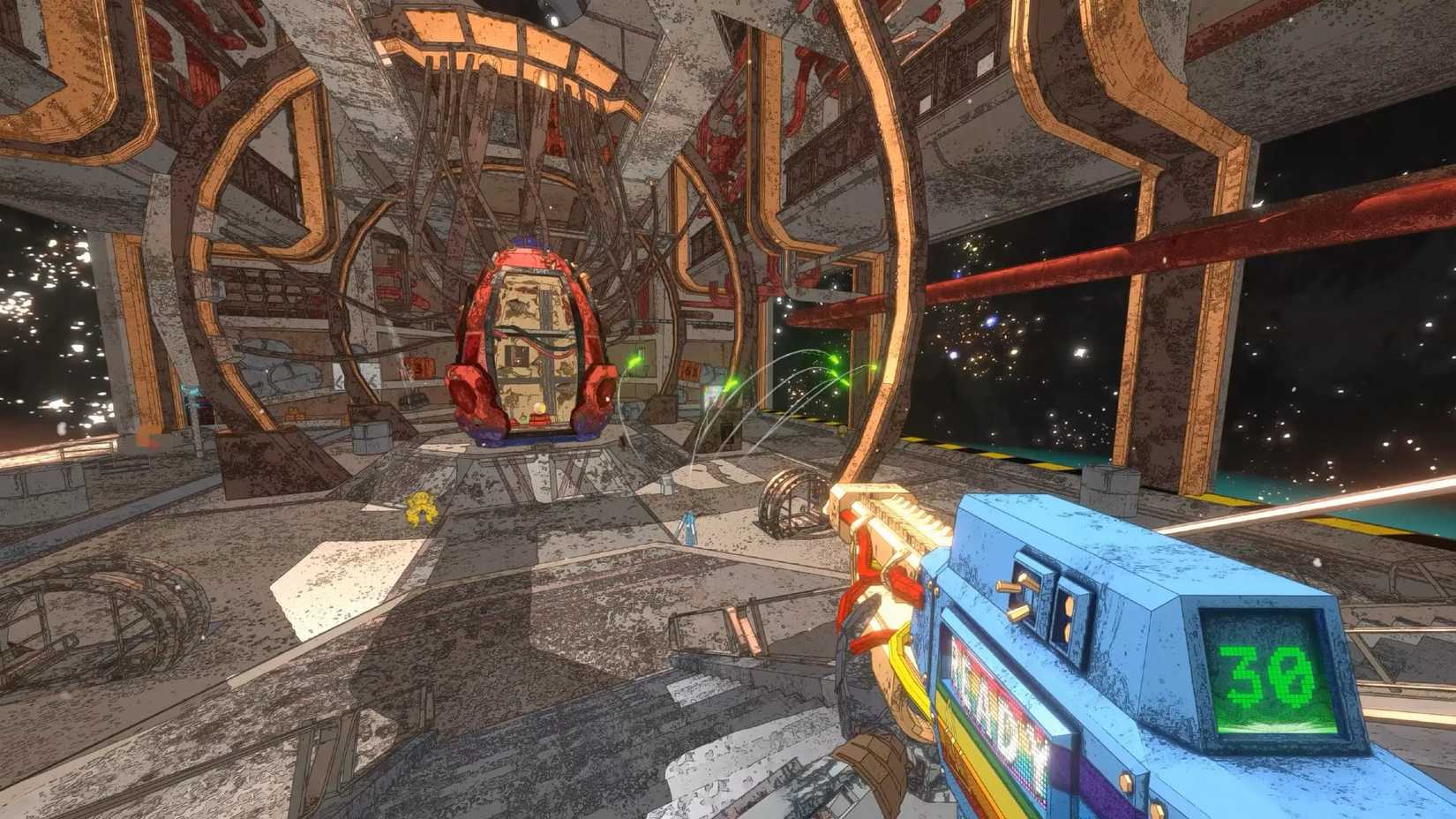 Mycopunk gameplay with a gun
