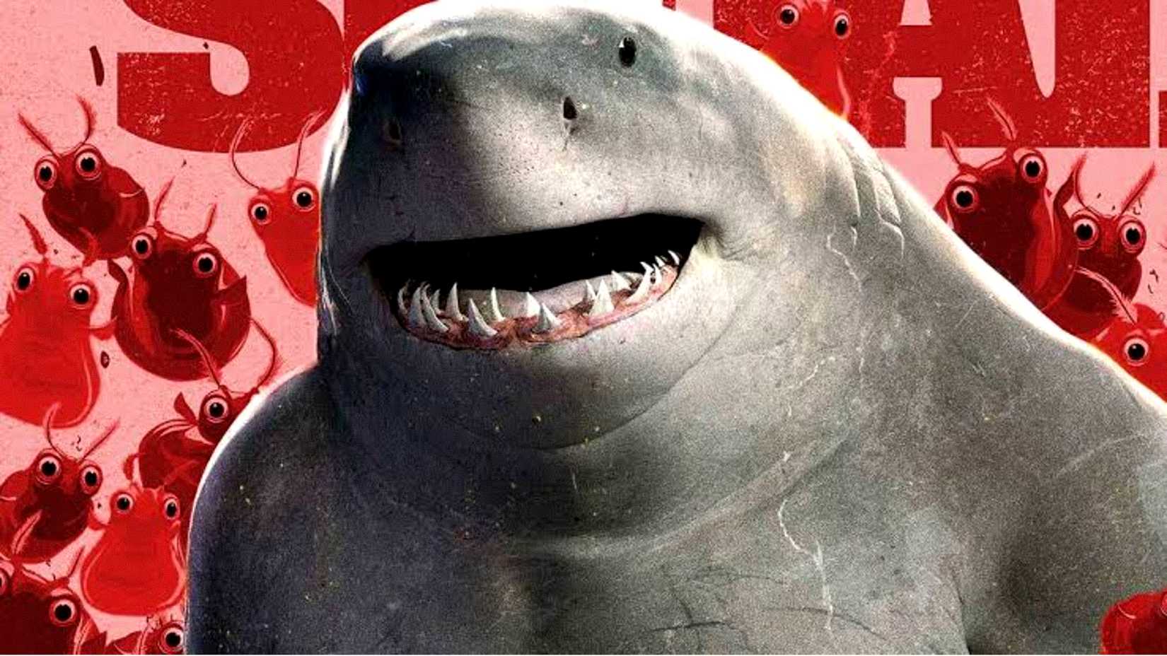 Nanaue aka King Shark smiles in The Suicide Squad poster