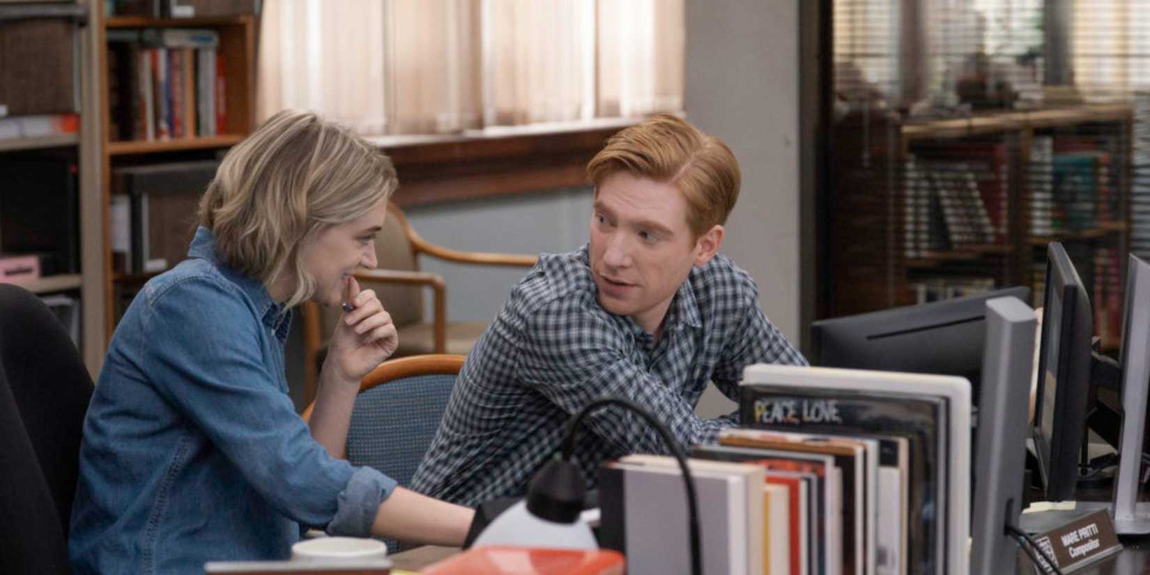 Ned and Mare flirting in The Paper season 1