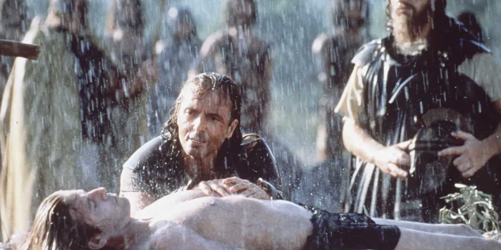 Odysseus in the rain in the 1997 version of The Odyssey