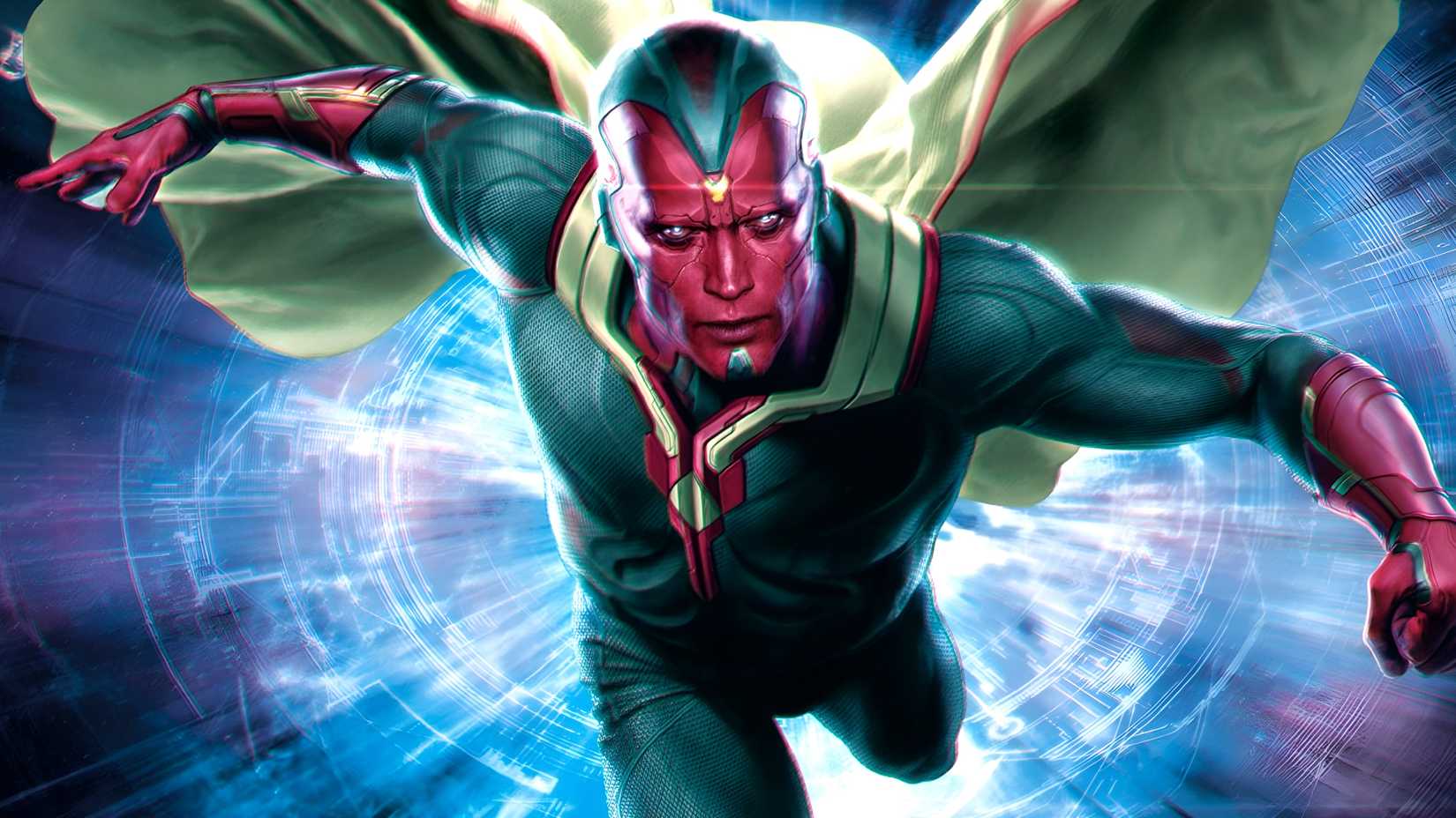 Paul Bettany's Vision flies directly at the camera in Avengers Age of Ultron