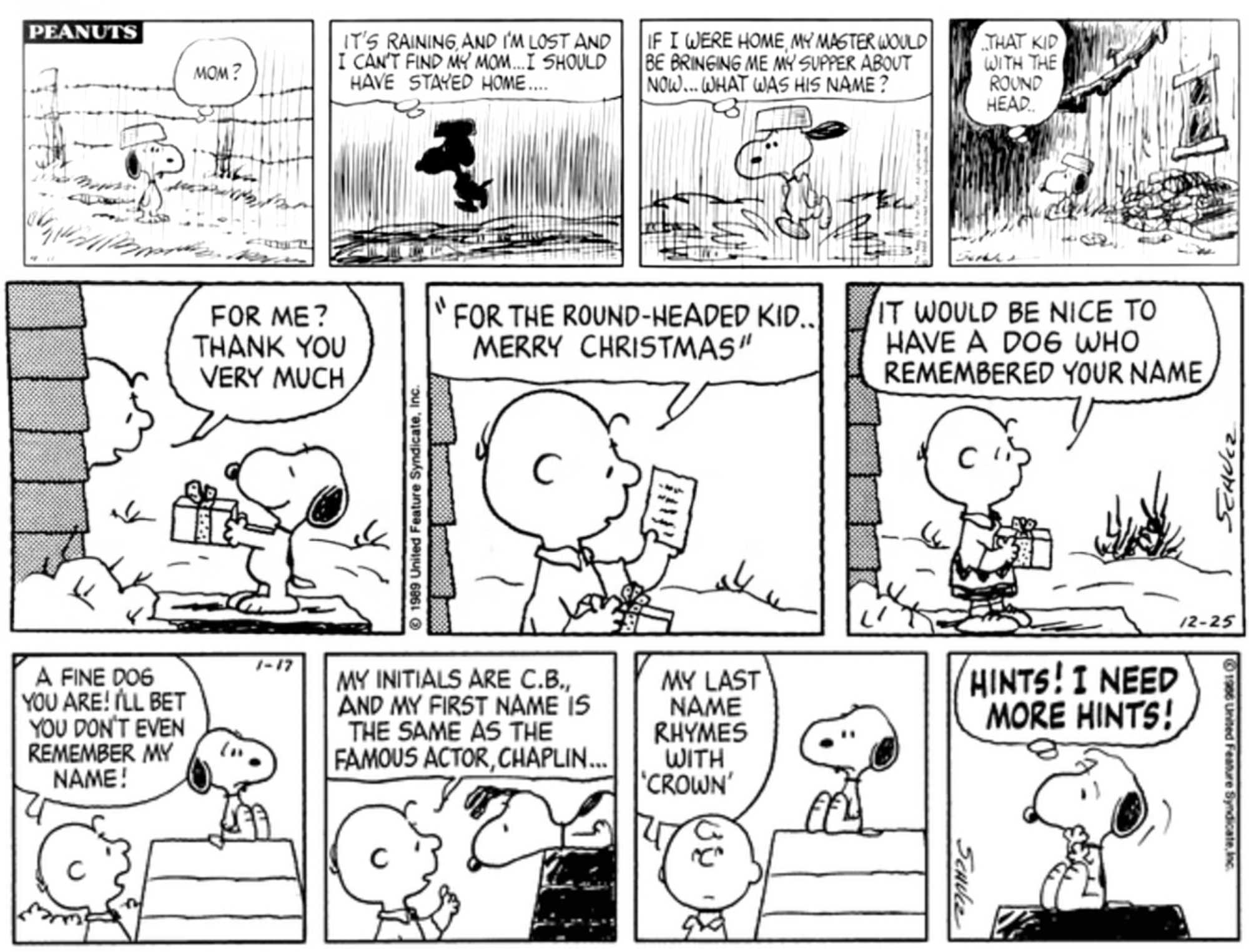 PEANUTS COMICS WHERE SNOOPY DOESN'T KNOW CHARLIE BROWN'S NAME 4