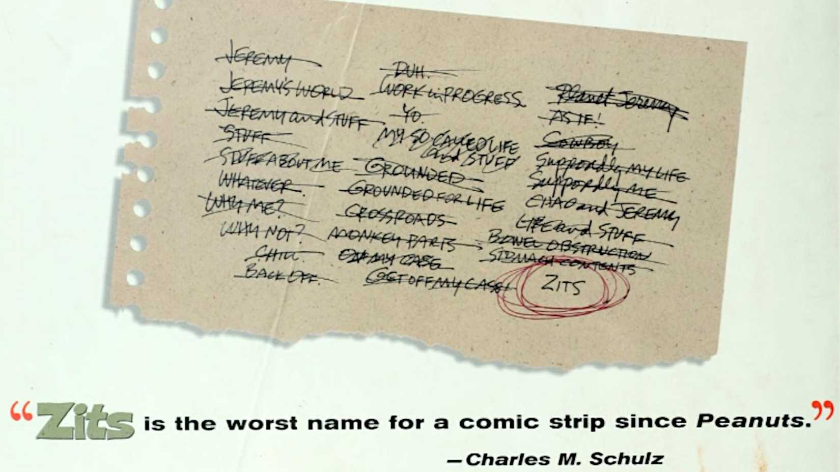 Peanuts Creator Charles M. Schulz Worse Title Zits
