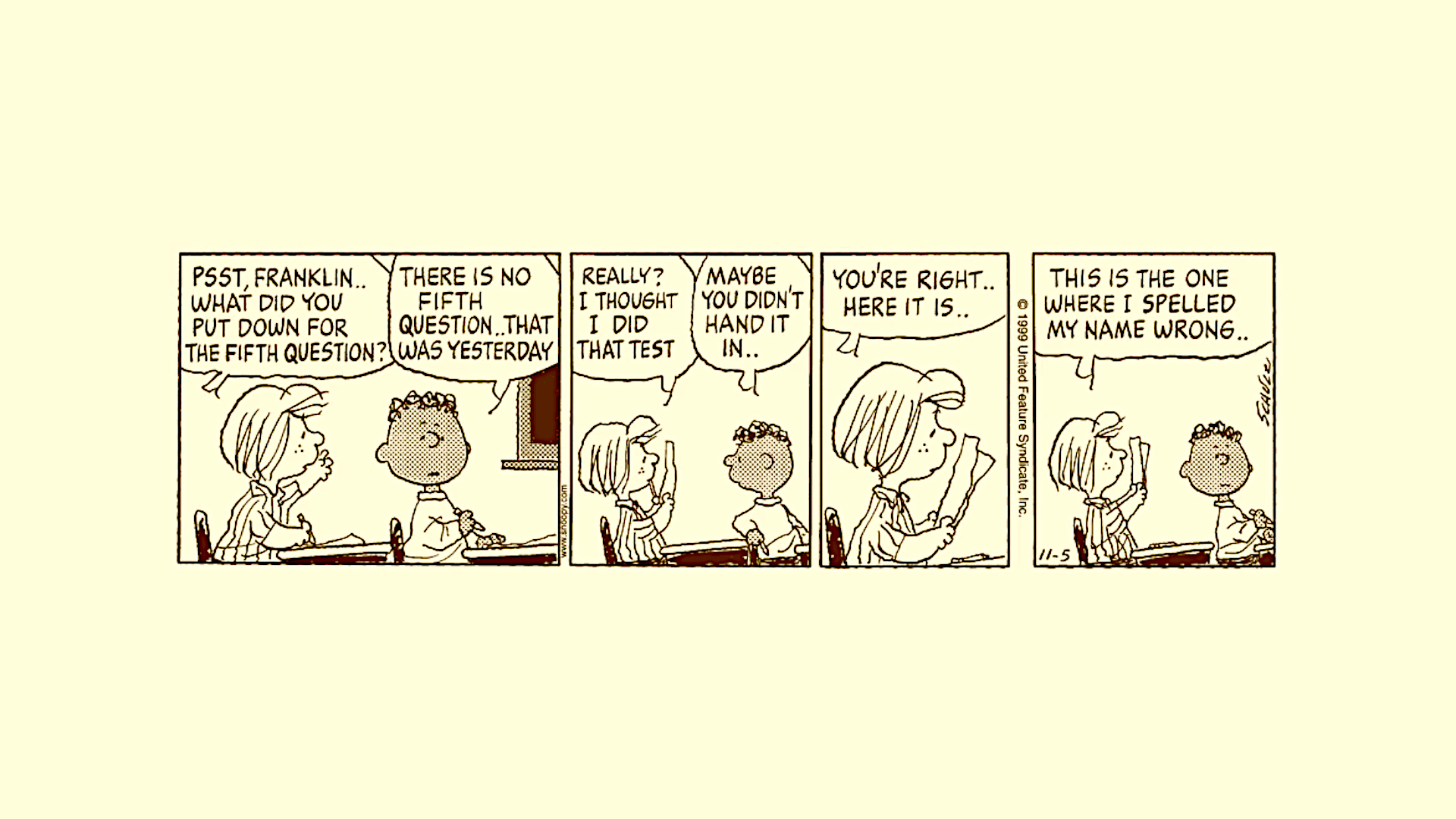 Peanuts Franklin November 5 1999