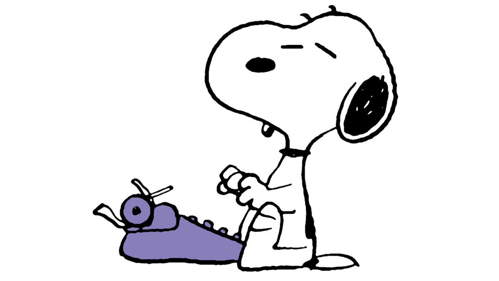 peanuts' snoopy on typewriter