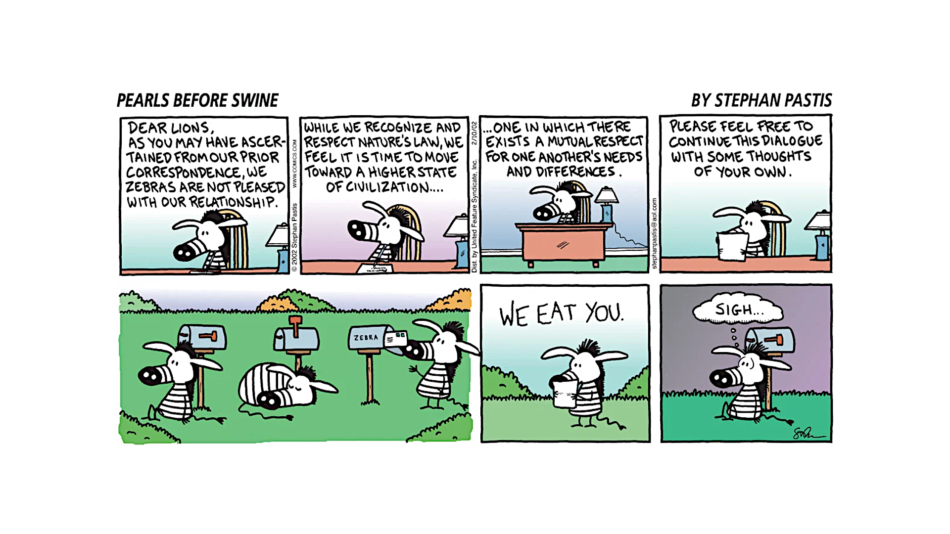 Peanuts Successor Comic Strip Pearls Before Swine February 10 2002