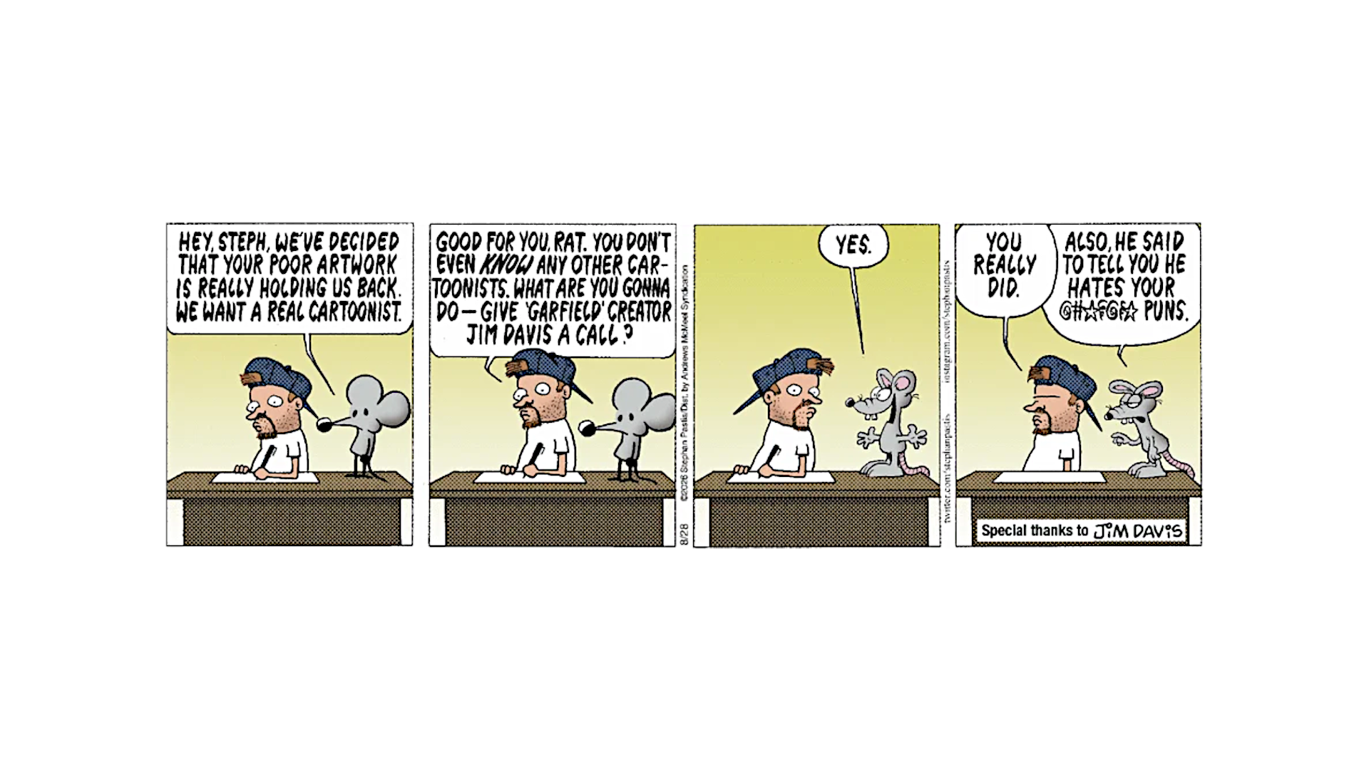Peanuts Successor Comic Strip Pearls Before Swine Jim Davis Collab