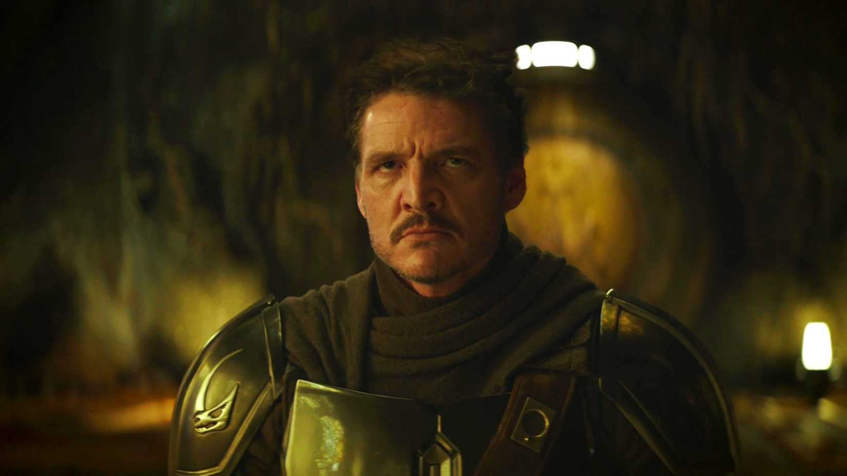 Pedro Pascal as Din Djarin in The Mandalorian and Grogu