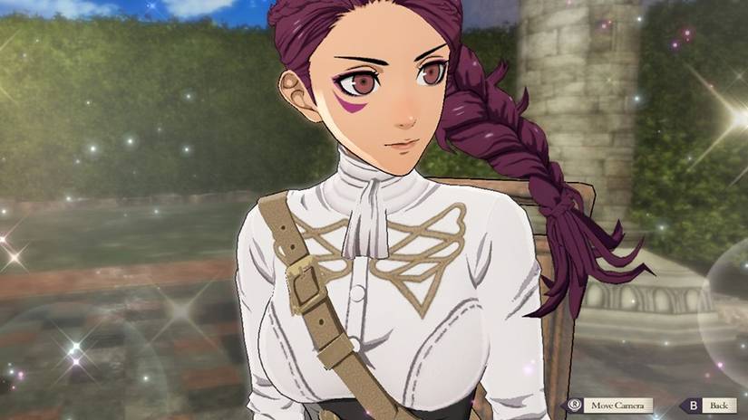 Petra at a tea party with the main character in fire emblem three houses