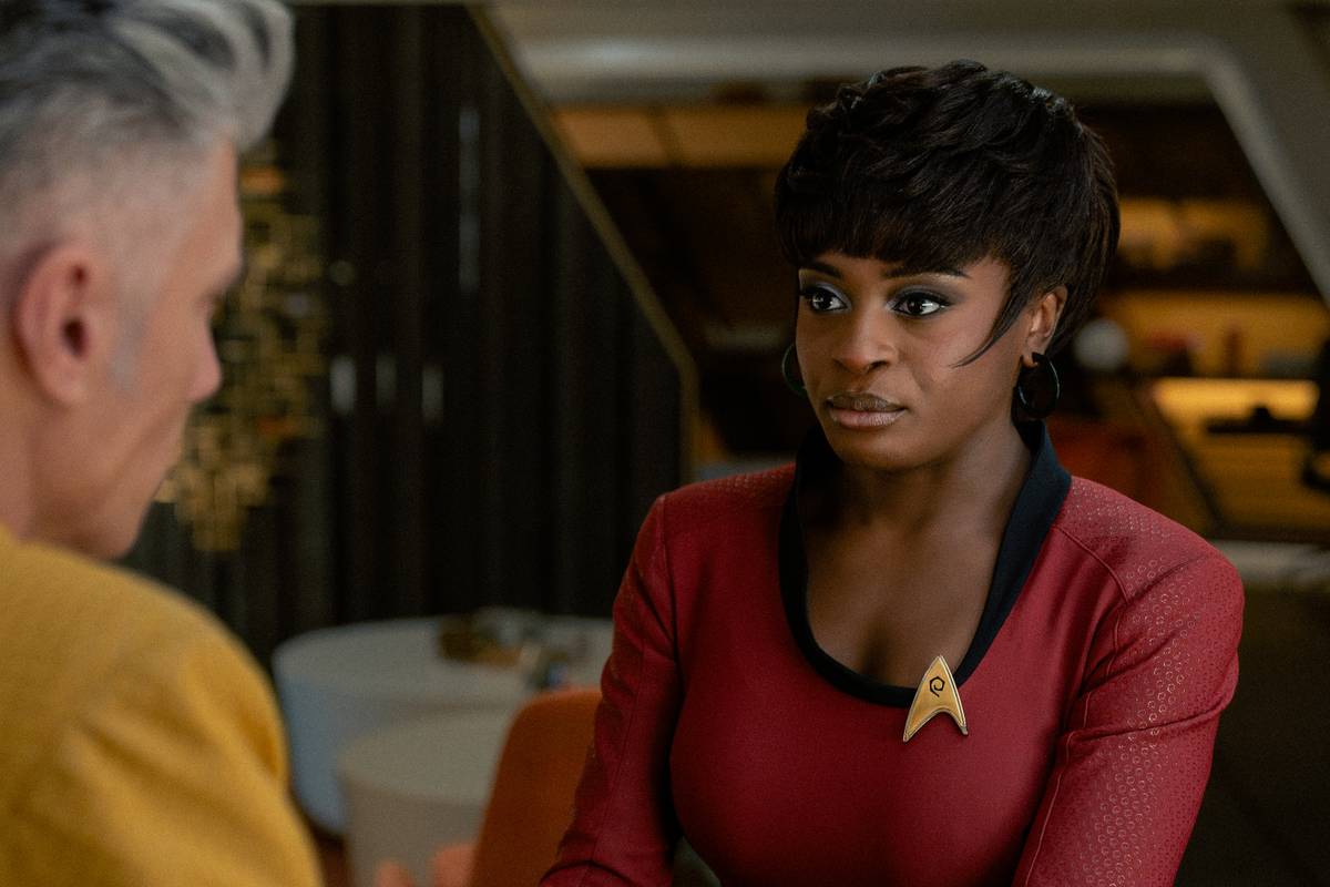 Celia Rose Gooding as Uhura in Strange New Worlds Timeline finale