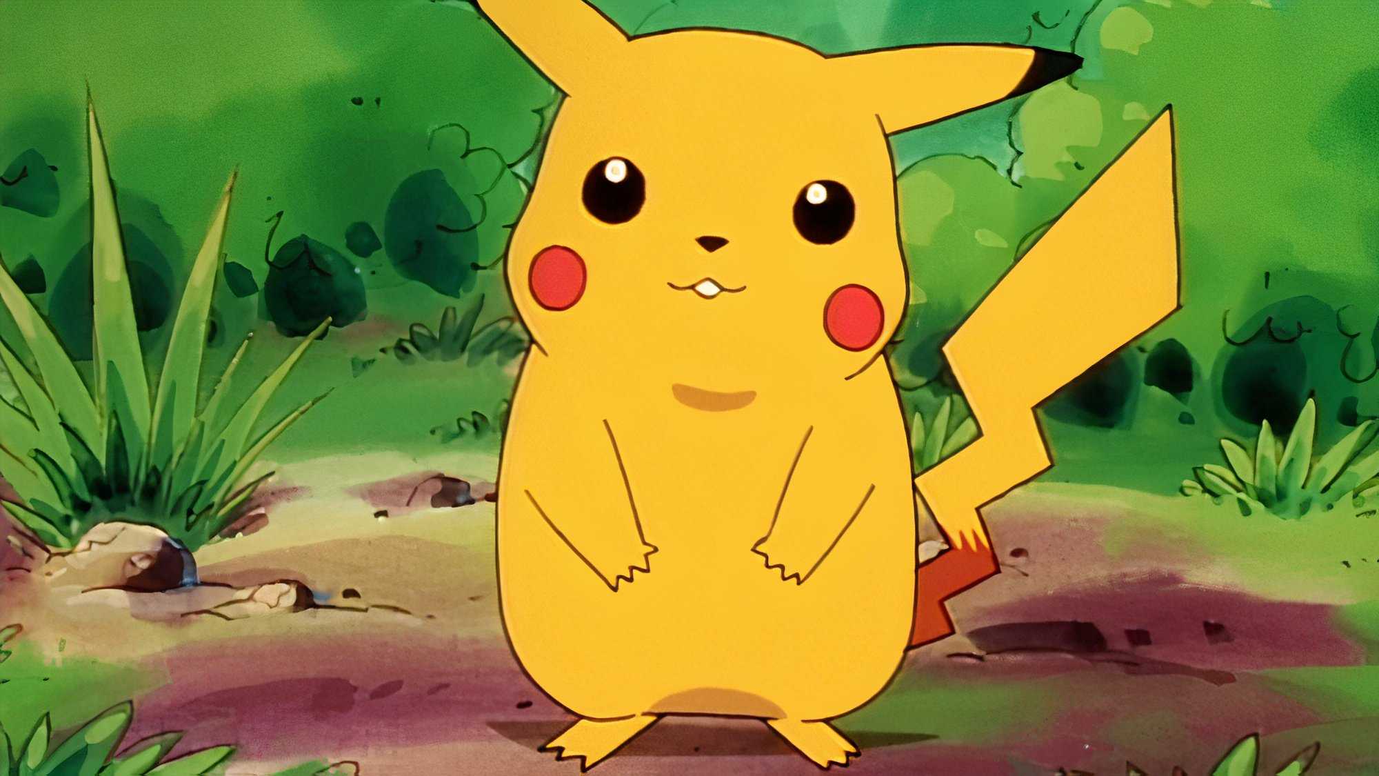 Pokemon pikachu with green background