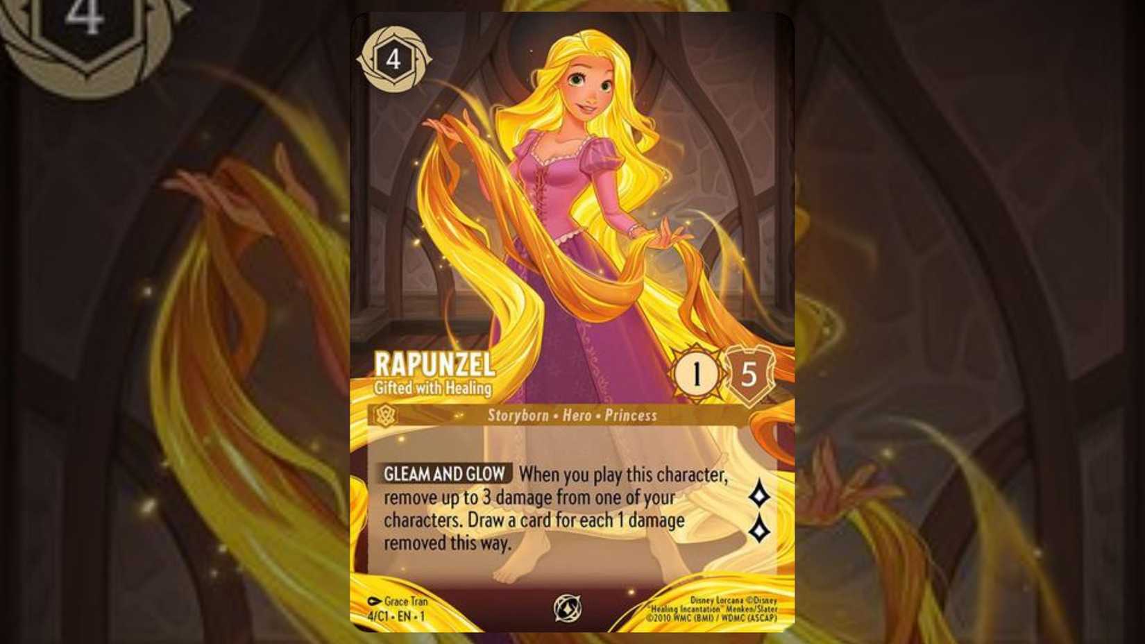 Rapunzel Gifted With Healing Challenge Promo Card for Disney Lorcana