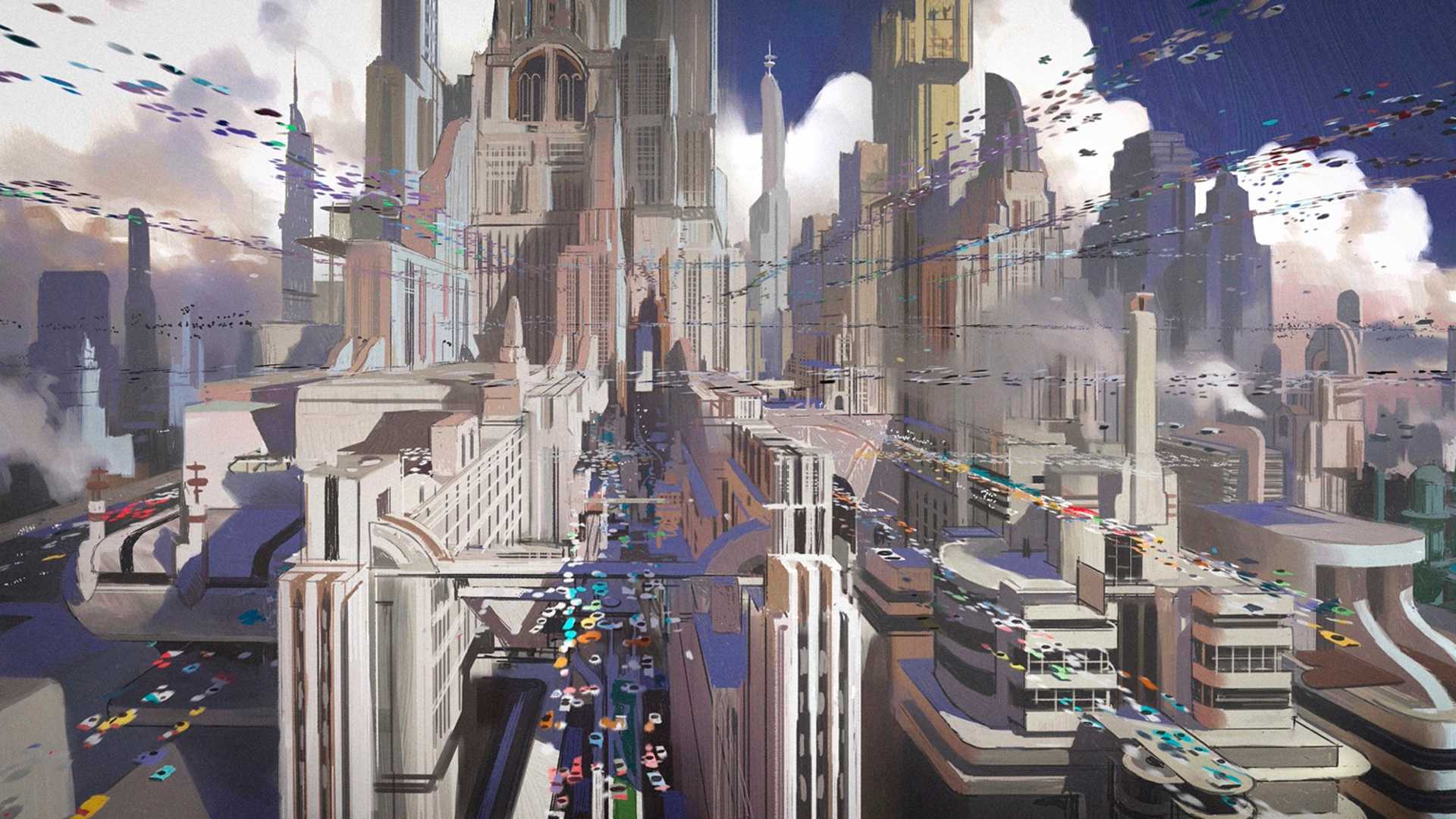 Ray Gunn concept art for Metropia during the day