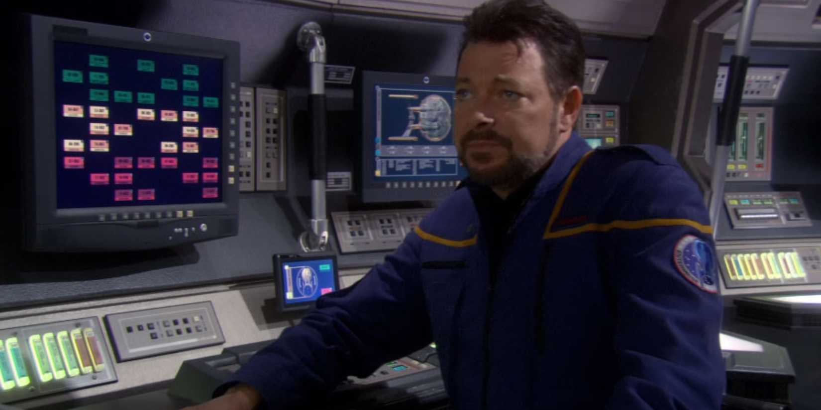 Riker in an Enterprise uniform in These Are The Voyages