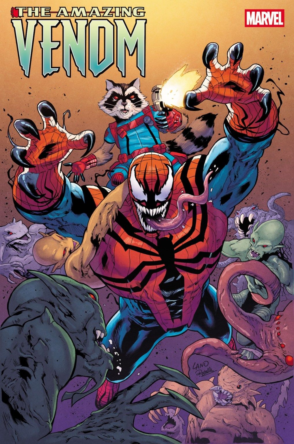 Rocket Raccoon teams up with Fred Myers in The Amazing Venom cover