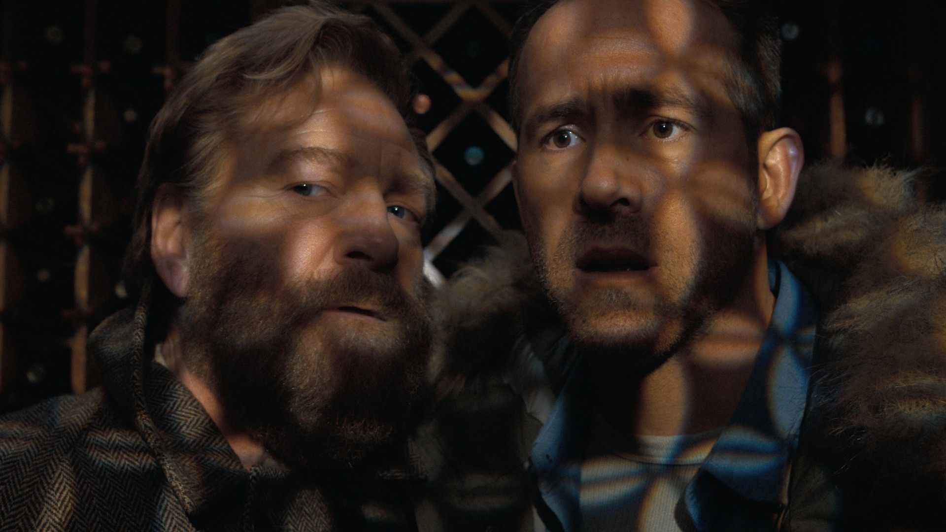 Ryan Reynolds and Kenneth Branagh hiding in Mayday