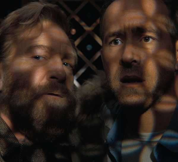 Ryan Reynolds and Kenneth Branagh hiding in Mayday