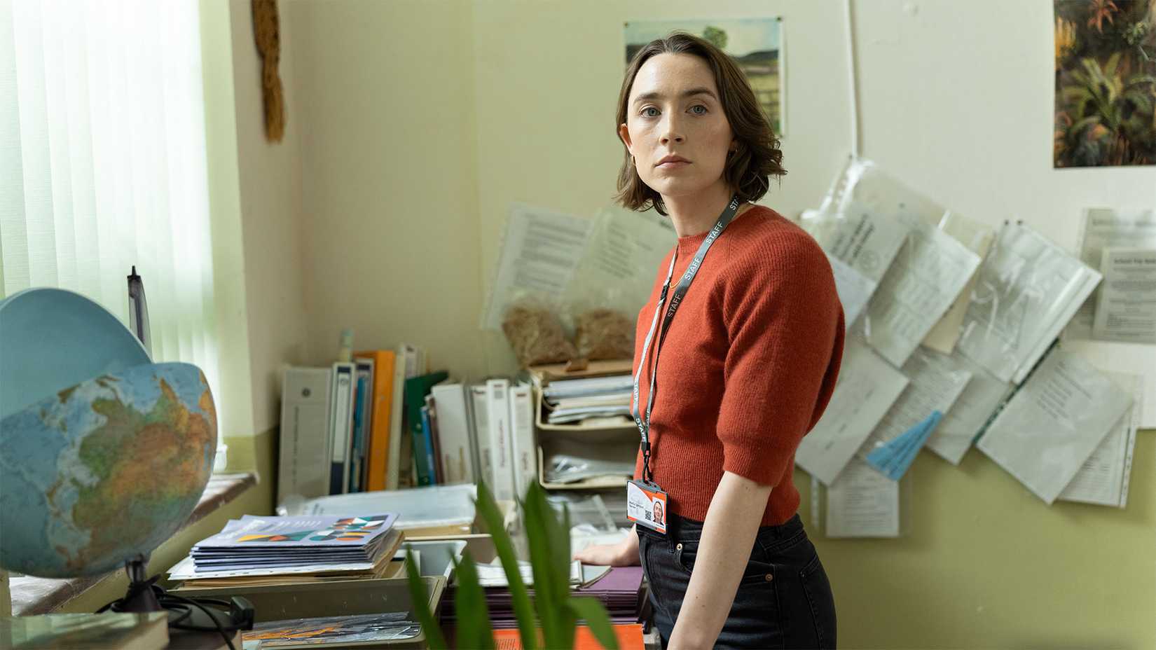 Saoirse Ronan standing in front of the class in Bad Apples