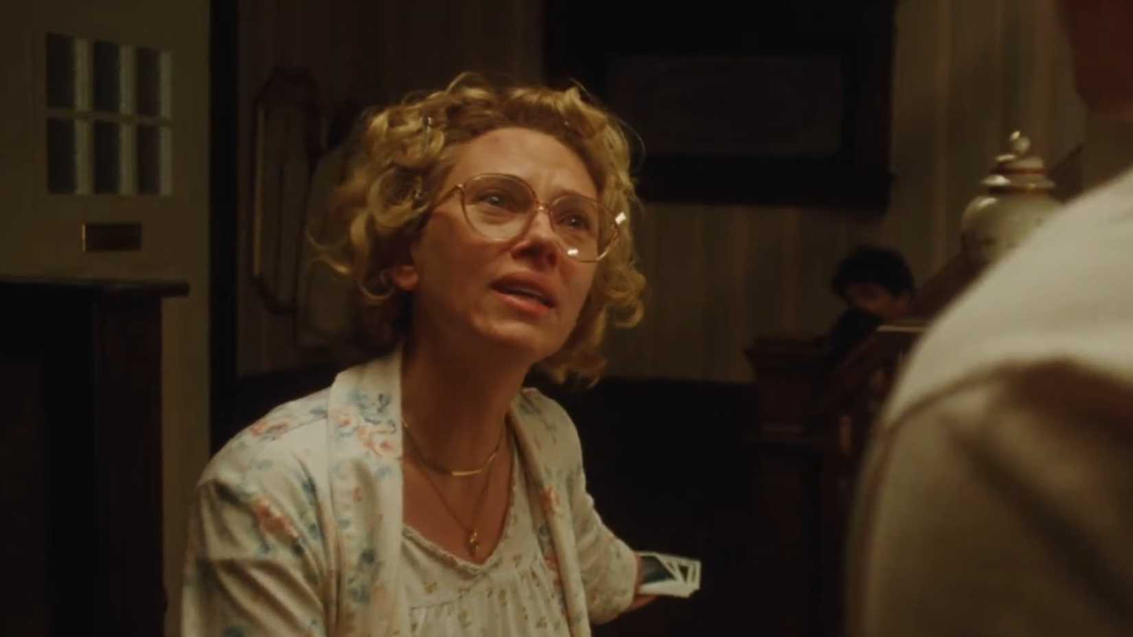 Scarlett yelling at Miles Teller in Paper Tiger