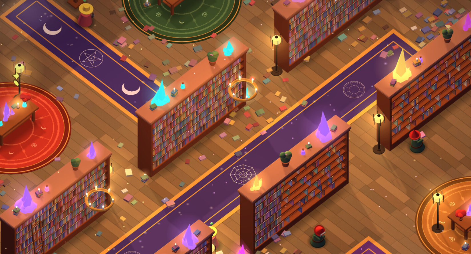 Image shows gameplay from Spellbound & Shelved