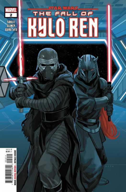 Kylo Ren and Tava Ren both wielding their red lightsabers