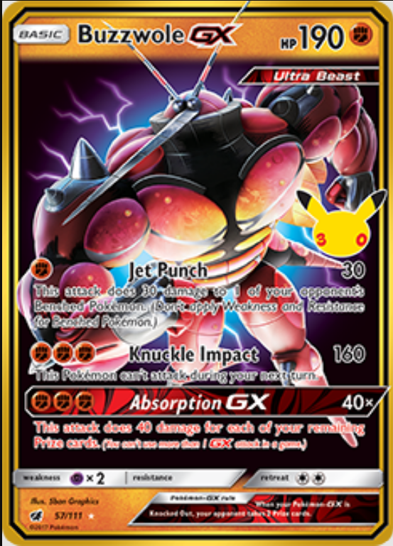 Buzzwole GX reprint 30th celebration Pokemon TCG