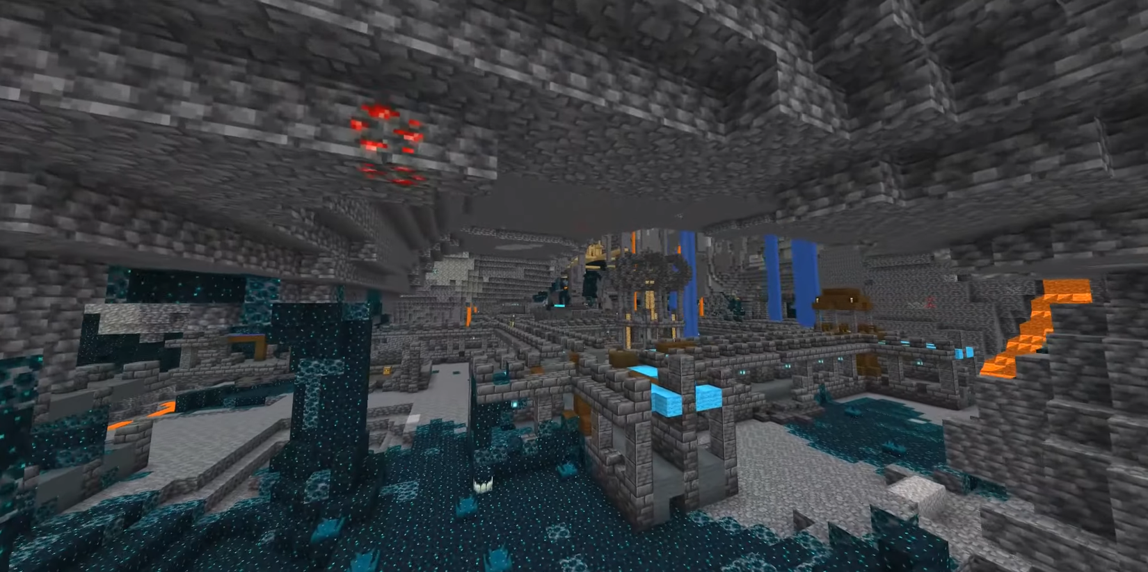 Minecraft player exploring ancient city