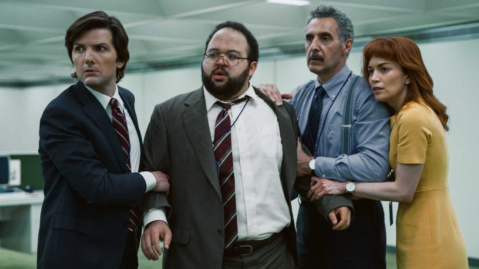Adam Scott leads the cast of Apple TV's Severance series. 