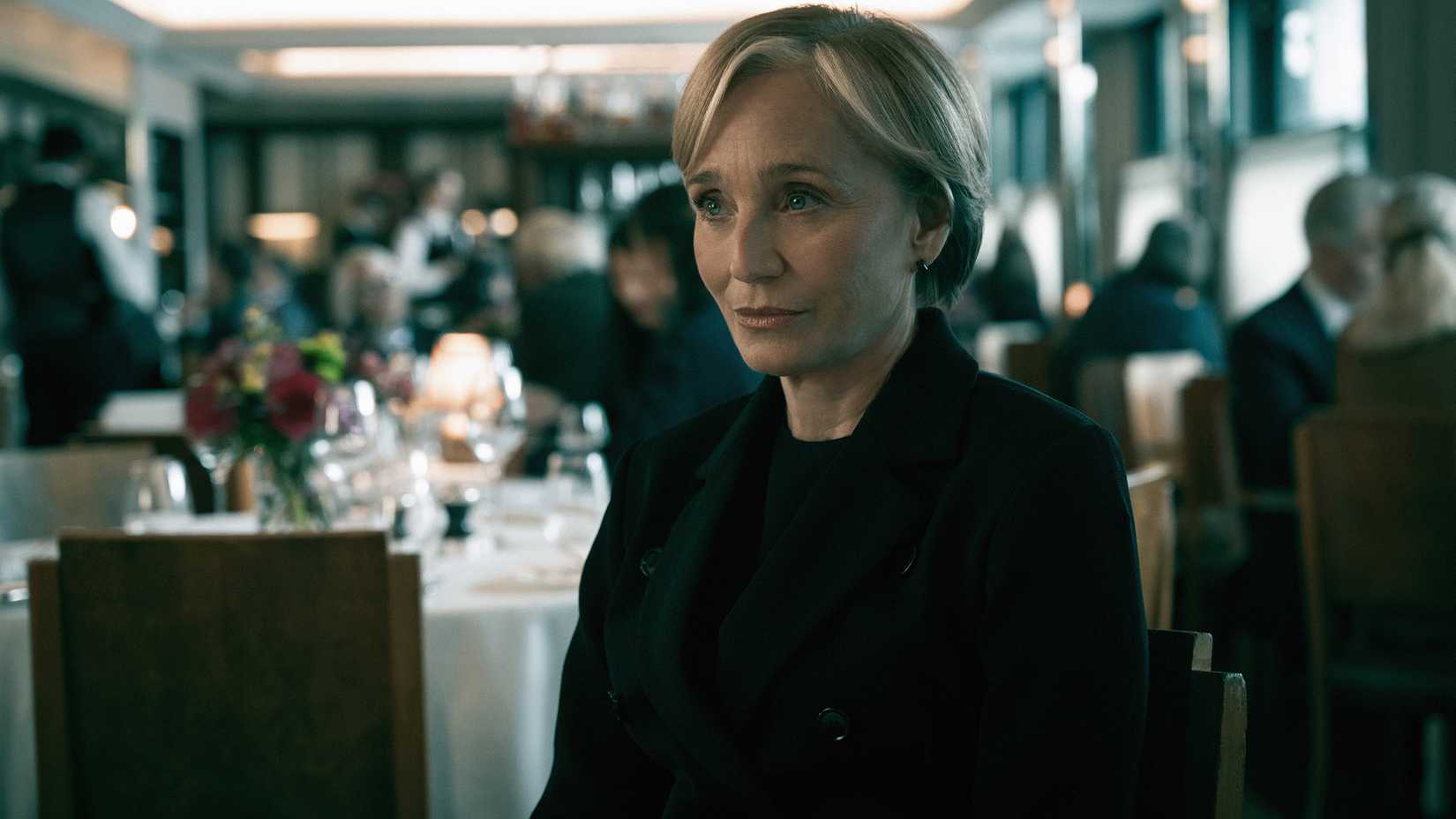 Still of Kristin Scott Thomas as Diana Taverner in Slow Horses season 6.