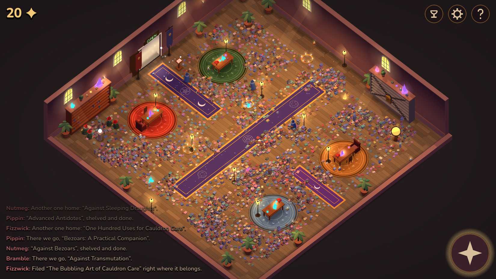 Image shows gameplay for Spellbound & Shelved