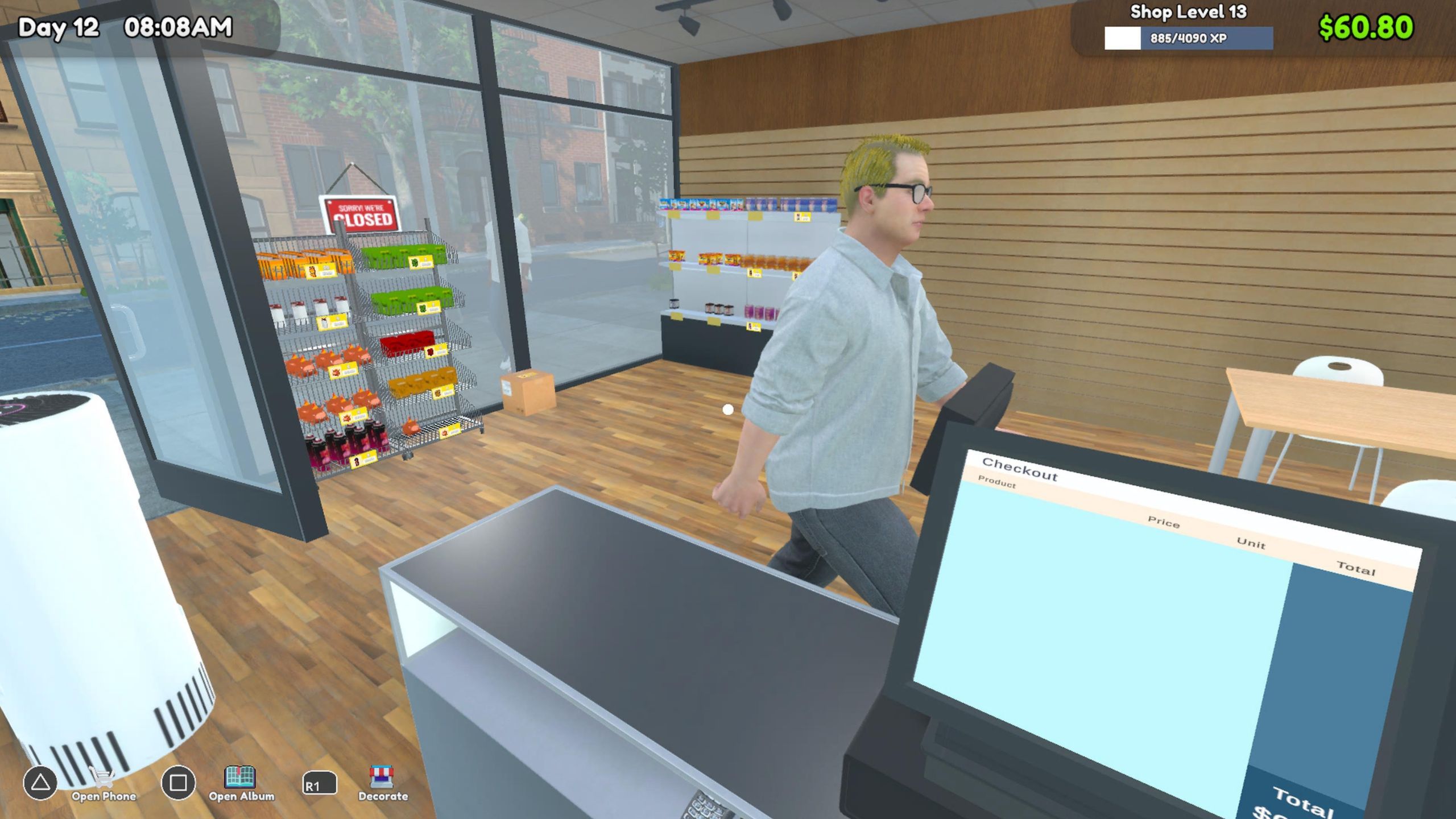 standing behind the register in TCG Card Shop Simulator