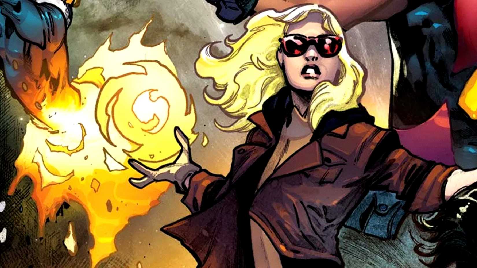 Tabitha Smith aka Boom Boom summons fire in X-Men art