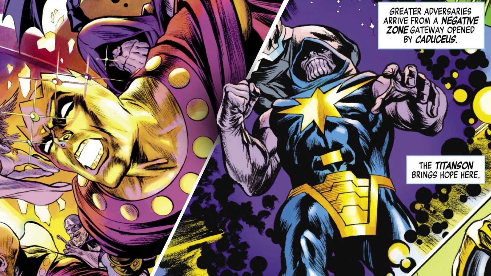 thanos as a superhero in marvel dimensions