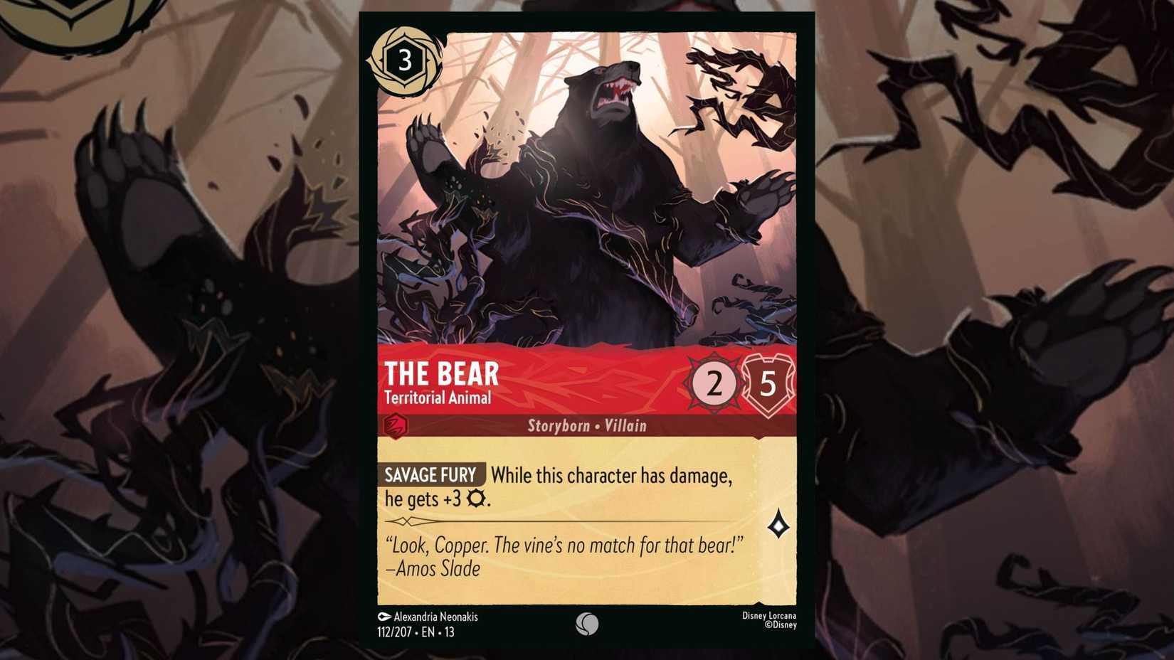 The Bear card 112 for Disney Lorcana