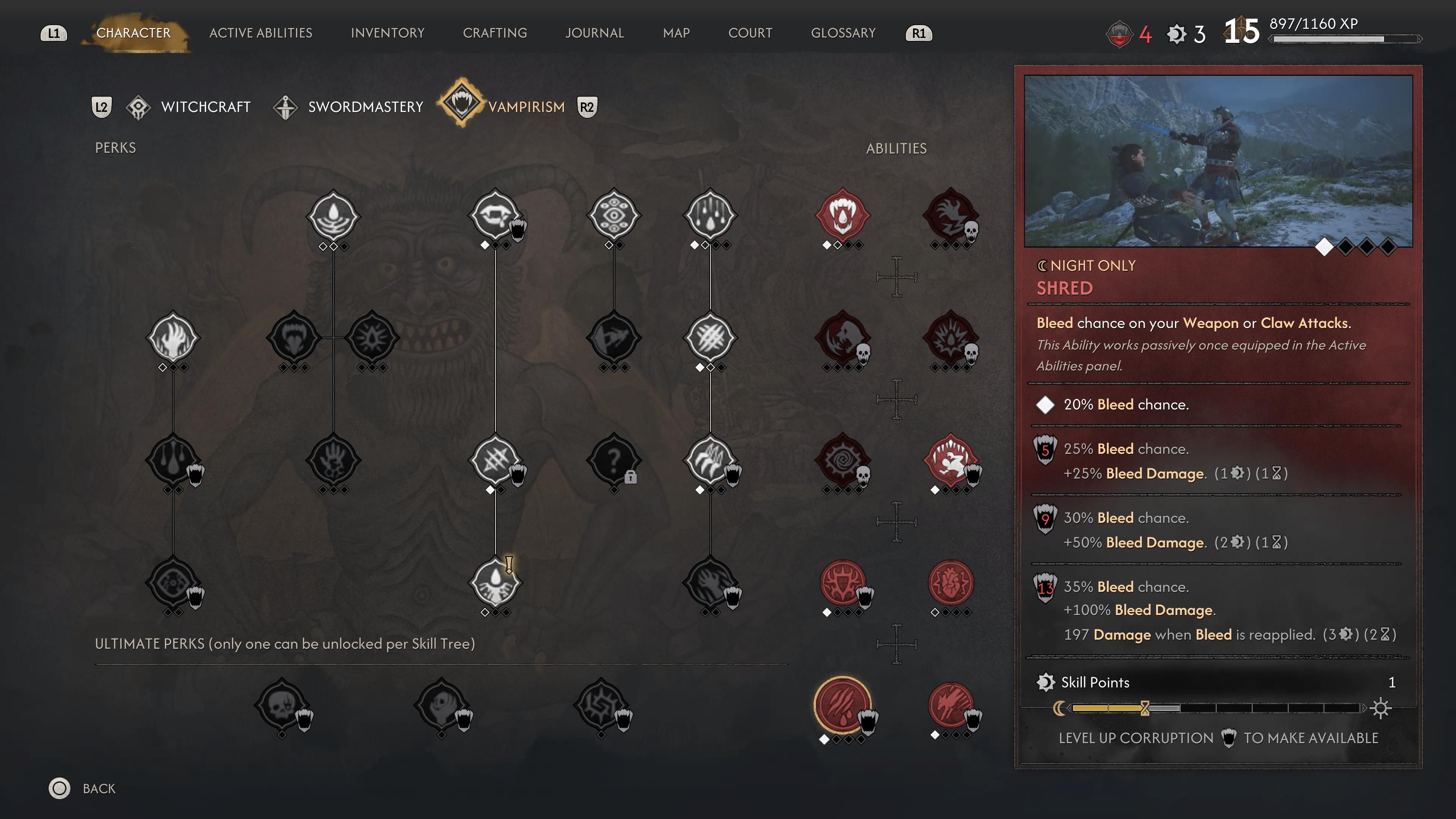 The Blood of Dawnwalker vampire skill tree shadow shield unlock